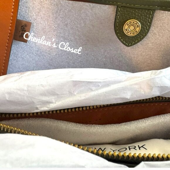 Coach Large Lana Shoulder Bag Olive Green with Gold Hardware - Picture 14 of 14